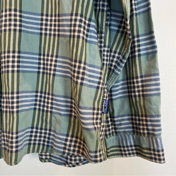 Mens Patagonia Button Down Long Sleeve Plaid Large Green - Picture 3 of 5